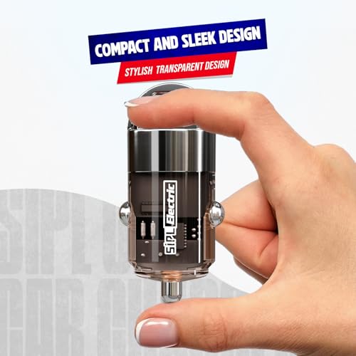 Image of 101W Fast Car Charger with QC Dual Output Type-C PD (65W) & USB-A (36W) for iPhone, Android Smartphone, MacBook, Power Bank, Earbud & Tablet | Compact, Heat & Surge Protection (Transparent)