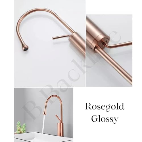 Image of B Backline Basin Mixer Tap Hot Cold | Wash Basin Mixer Faucet | Pillar tap for wash Basin | Taps for Bathrooms & Livingroom (Rosegold)