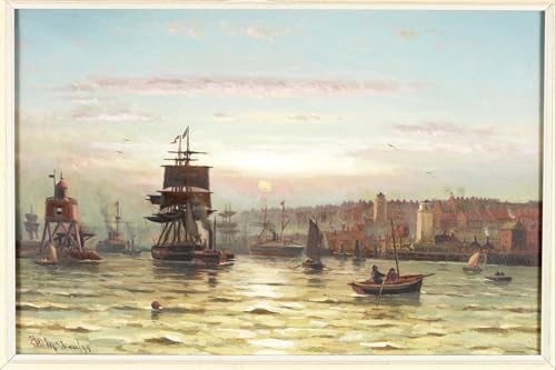 Peinture sur toile Entrée au Tyne Sunset affiche d'art aux finitions premium