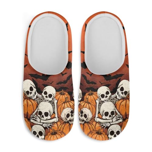 Jeiento Halloween Slippers for Women Men Comfy Fuzzy House Slipper Home Shoes Anti Slip Spa Slipper for Guest2