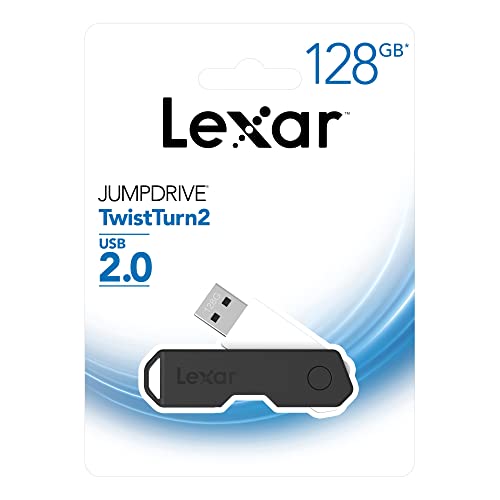 Lexar JumpDrive TwistTurn2 128GB USB 2.0 Flash Drive, Black (LJDTT2-128ABNABK)