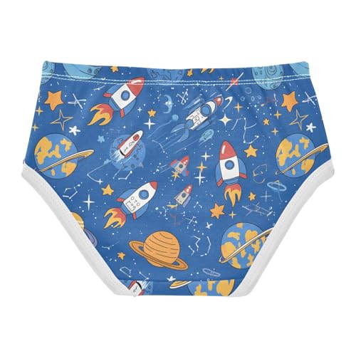 Wusikd Cute Space Girls' Underwear Cotton Girls Briefs Soft Toddler Underwear 2T2