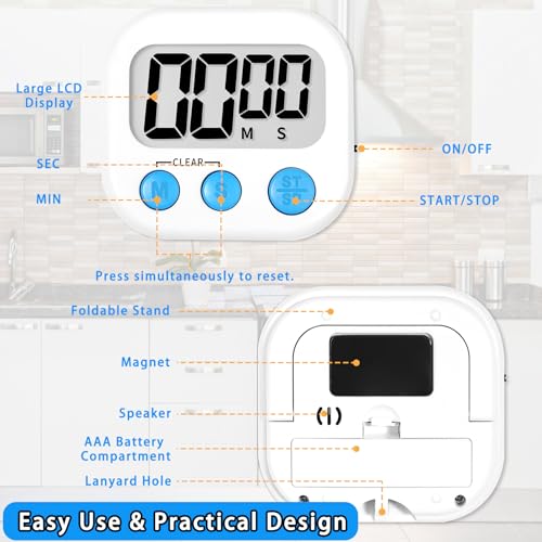 Lasubst Digital Kitchen Timers, Classroom Timers for Kids Teachers, 6 Color - Image 5