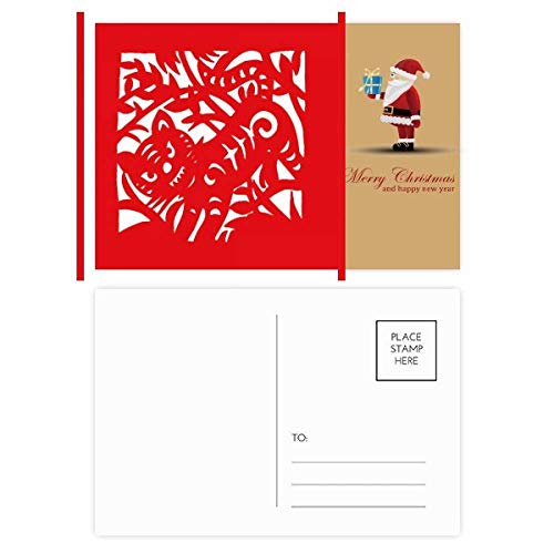 Cartes postales tigre du zodiaque et Père Noël lot de 20 pièces pour correspondances festives