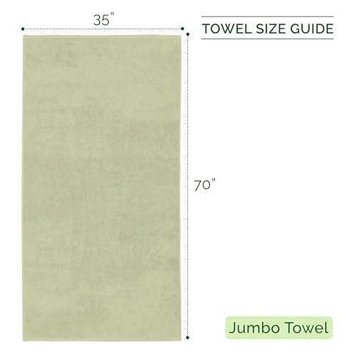 Image of Elegant Comfort Three Line Popcorn Towel Set for Bathroom 35 x 70 inches, Premium Hotel Quality 1-Pack Jumbo Towels, 100% Turkish Cotton, Soft and Durable, Quick Dry and Highly Absorbent, Jade Green