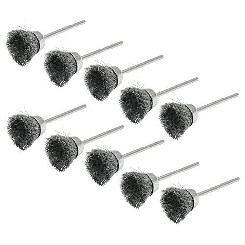 Image of 20Pcs Wire Wheel Brushes Cup-Shape Steel Wire Brushes with 3 /32 inch Shank for Rotary Tools, Bowl-Shape Polishing Cleaning Tools