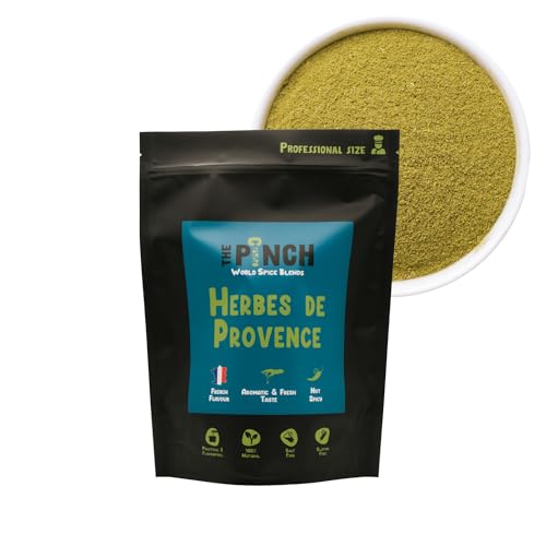 THE PINCH Herbes de Provence XL sazonador Sin Sal de Inspiración Francesa - 100% Natural y Fácil de Usar en Huevos, Champiñones, Patatas y Carnes. Estilo Provenzal Saludable y Delicioso. Paquete 400g.