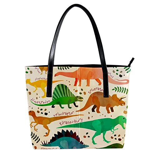 Sac à main à bandoulière pour femme TBOUOBT aux motifs dinosaures colorés