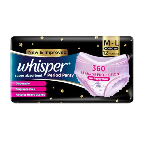 Whisper Super Absorbent Women Period Panty, 12 M-L Pants, 36...