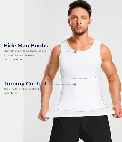 TAILONG Compression Shirts for Men Slimming Body Shaper Vest Tank Top Undershirt Tummy Control Shapewear2