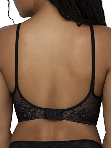 Smart & Sexy womens Smooth Lace Longline Bralette Bra, Black Hue (Smooth Lace), Medium US - Image 3