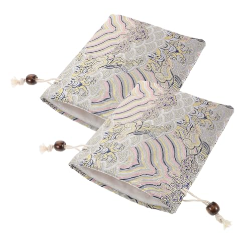 Anneome 2個 ダブルレイヤーベルベットジュエリーポーチ 柔らかい巾着型クロスバッグ 旅行 収納用アクセサリー袋 贈り物用 感あるプレゼン