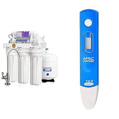 APEC Water Systems Top Tier Supreme Certified Alkaline Mineral pH+ High Flow & TDSMETER Water Quality TDS Meter Tester, 0 to 1999 Measurement Range for Better Accuracy, 1 ppm Resolution
