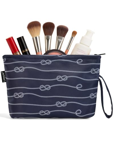Image of Gloppie Small Makeup Bag for Purse Wristlet Cosmetic Pouch for Women Navy