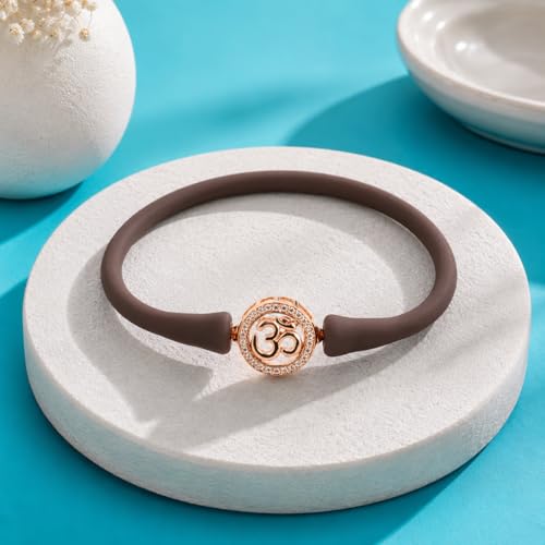 Image of Sterling Silver 925 Wrestband Bracelet for Women, Rose Gold, Rhodium Polished, Crystal Charm, Everyday Wear
