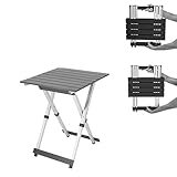 CAMPWERK Alu Camping Beistelltisch, Campingtisch, Klapptisch, Gartentisch, Camping Möbel, Faltbar & Tragbar, Leichtes Aluminiumgestell, 50 x 45 cm