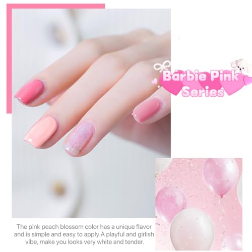 Nail Polish Sets-Quick Dry & Long Lasting Nude Pink nail polish-Nail Varnish-Non Toxic Oily Nature No Need UV Nail Paint For Diy Nail Art Manicure At Home No Need Cure 6PCS(Sweet Encounters) - Image 3