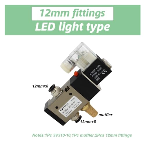 Électrovanne pneumatique 3V310-10-NC DC12V pour automatiser un atelier en 12mm - 3