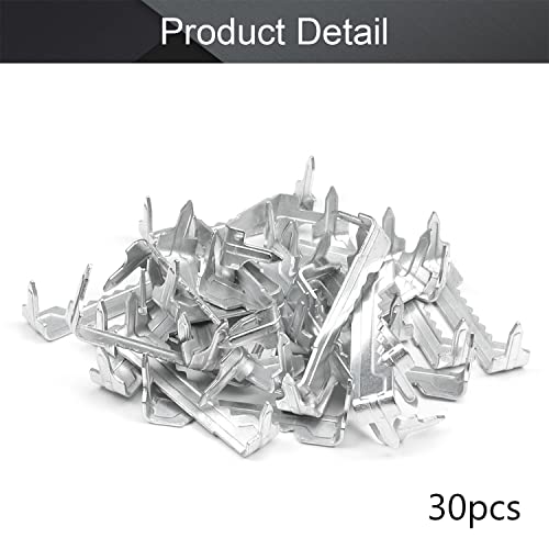 Image of MroMax 30PCS No Nail Sawtooth Picture Hangers 1.46 inch Nailess Zinc Plated for Hard and Soft Wood Frames Hanging Silver