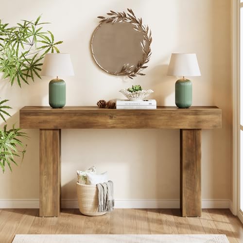 LITTLE TREE 63-Zoll-Schmaler Konsolentisch moderner Sofatisch für den Flur Eingangstisch für Wohnzimmer Schlafzimmer Home Office Holzfarbe