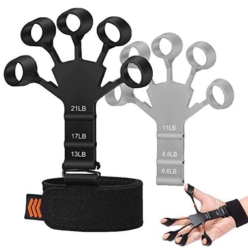 AOMAIGAD Finger Strengthener, 2Pcs Fortalecedor de Manos, Ejercitador de dedos,6 Resistant Level Finger Exerciser, Extensor de Dedos para Entrenamiento de Fuerza, Escalada, Alivio del Estrés Cover