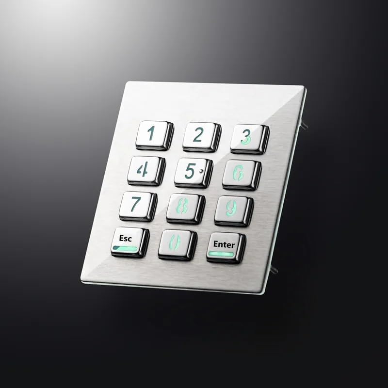Teclado numérico industrial IP65 de acero inoxidable para control de accesos sin fallos. 3
