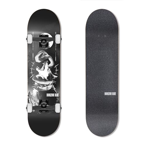 HORIZON BLUE 31.75inch Maple Skateboard Skateboard Complete for Beginners,...