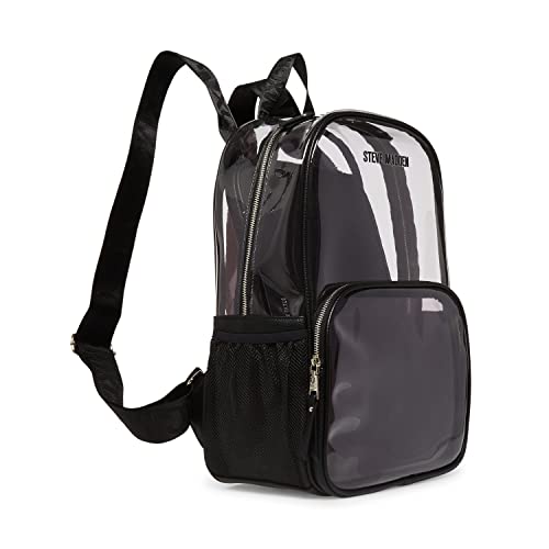 Steve Madden Women's Clear Backpack with Tech Pouch, Black, One Size3