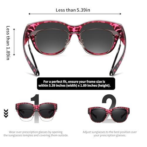 Image of GEGURI Polarized Sunglasses Fit Over Glasses for Men Women, Oversized Square Sun Glasses UV400 Protection Shades