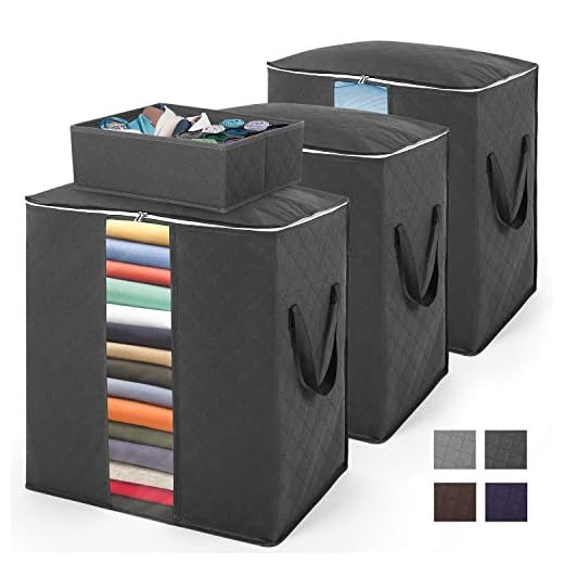 SOLEDI Cajas Almacenaje para Colocar Debajo de la Cama, Bolsa de Almacenamiento Hecho de Tela Oxford Gruesa Plegable con Cremallera Útil como Puede Almacenar Ropa, Colchas, Juguetes y Edredón ETC