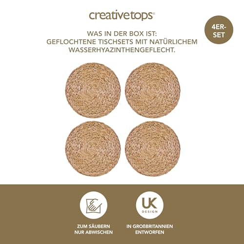 Set of 4 NATURAL Water Hyacinth WEAVE PLACEMATS Tablemats BY CREATIVE TOPS (Platzset) – Ansicht 4
