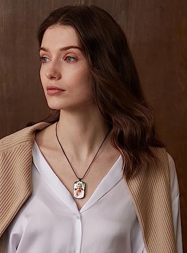 Fanery Sue Personalized Ashes Necklace for Women Men Custom Engraving Photo & Text Cremation Jewelry Urn Necklace for Ashes Memorial Keepsake for Loss Loved One3