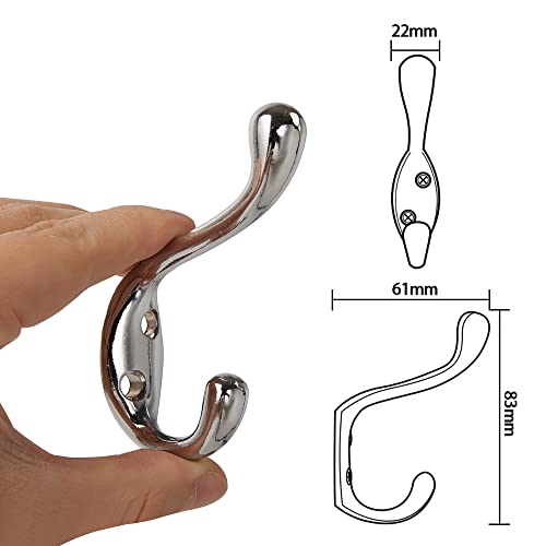 HASWARE 6 PCS Double Prong Robe Hook - Image 4