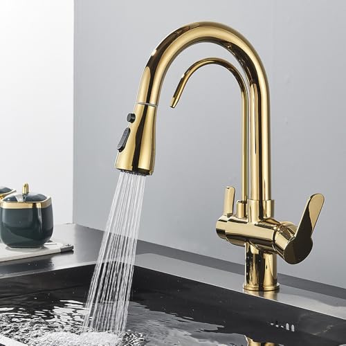 Robinet de cuisine à eau pure en laiton antique avec capteur - 4