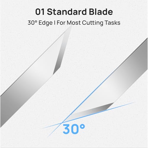 HOZO 20 Stück NeoBlade 01 Standardklinge, feuchtigkeitsbeständige Blisterpackung, entworfen für dickes Materialschneiden und Spalten, federbelasteter Sicherheitsspender mit Entsorgungsschlitz