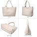 Queenoris Woven Bag for Women, Fashion Top Handle Shoulder Bag Vegan Leather Shopper Bag Large Travel Tote Bag (Creamy-White)