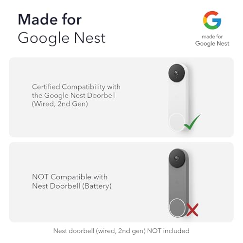 Wasserstein Doorbell Chime for Google Nest Doorbell (Wired, 2nd Gen & 3rd Gen) with Wired Transmitter - NOT Compatible with Nest Doorbell (Battery) - Made for Google Nest - Doorbell NOT Included by Wasserstein - Image 7