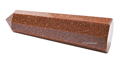 Image of Crystal Heaven Certified Red Goldstone Tower Obelisk Point For Chakra, Healing And Balancing - Aaa Grade Original Certified Gemstone Agate For Reiki Meditation Yoga Spiritual (2-3 Inches)