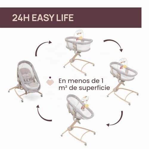 Miniatura 6 de Chicco Baby Hug 4en1 Armonía, Cuna, Hamaca, Trona Y Silla De Mesa 0-36 Meses, Altura Regulable Con Pedal, Barra De Juego Y Tela De Red Para Circulación De Aire, Solución Ahorraespacio