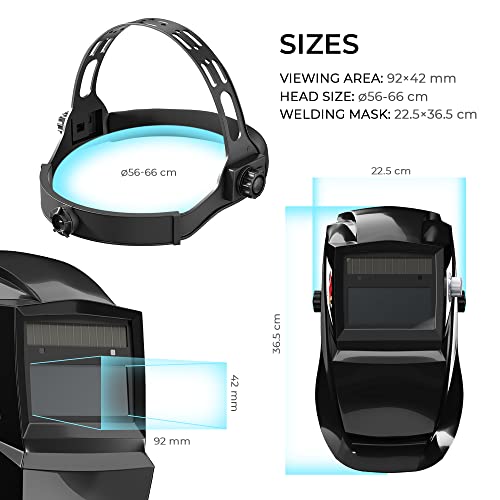 Schweißhelm True Color Automatische Auto Darkening Schweißmaske Solarbetrieben Schleiffunktion Gas MIG TIG ARC Farbtonbereich 9-13 - Image 3