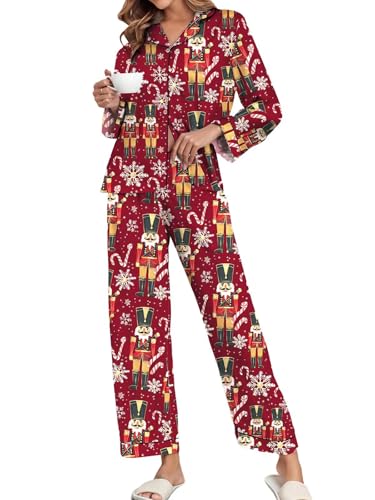 Image of Brosloth Women's Silk Satin Pajamas Pjs Sets Cute Lace Pattern Two Piece Loungewear Set Button Up Pajamas Sleepwear Black