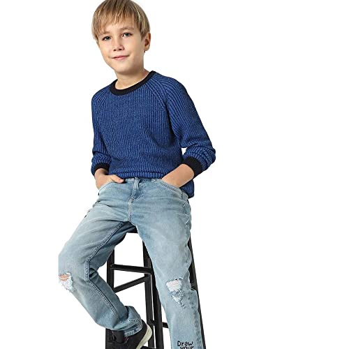 Image of JACK & JONES Boy's Acrylic Round Neck Casual Sweater