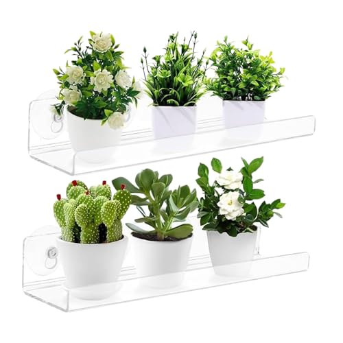 Estantes para plantas de ventana, soporte transparente con para macetas, estante flotante de pared, para el hogar, apartamento, amantes de la naturaleza, cultivadores, oficina, balcón, sala de