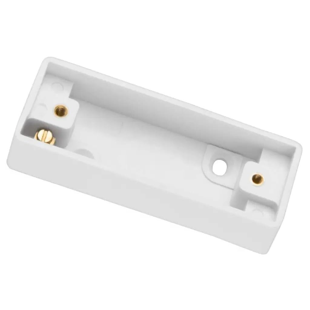 Mr.gadget's Solutions White Single Gang Surface Architrave Wall Mounted 16Mm Depth Plastic Back Box,