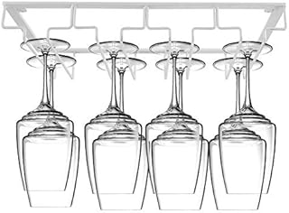 Nicoone Wine Glass Rack Under Cabinet Stemware Rack Wine Glass Holder Wine Glass Storage Hanger for Cabinet Kitchen Bar, Hanging Glass Cup Rack Goblet Storage Hanger