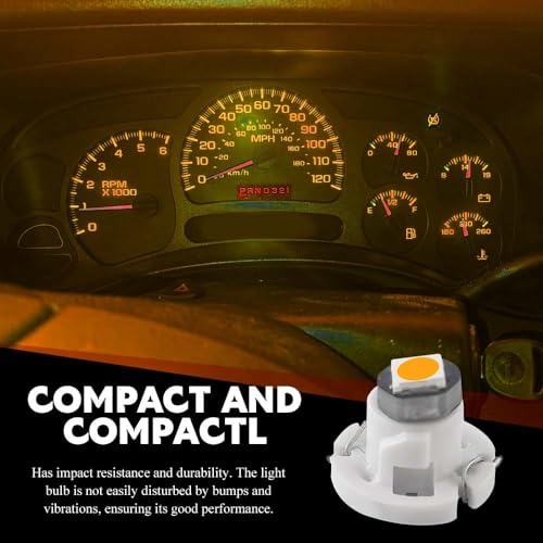 Image of 10PCS T4.2 Led Bulb Neo Wedge 10mm Base, Car Interior Dash Light, 12V IP65 Waterproof 3030 Chip LED Super Bright A /C Indicator Light, Climate Control Switch Indication Bulb for Cars (Yellow)