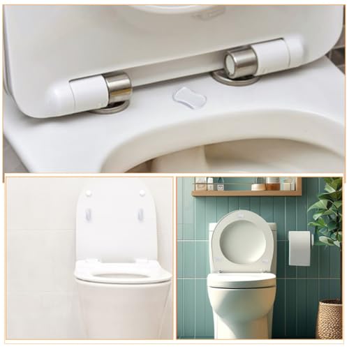 Amortiguadores de asiento de inodoro anticolisión y tapones flexibles para tapas de váter 4