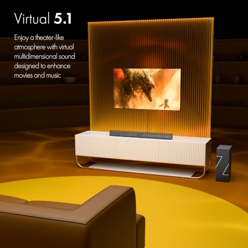Image of Zebronics Juke Bar 501 Soundbar, 200W RMS, Virtual 5.1, Dual Drivers, 13.33cm Subwoofer, LED Indicator, BT v5.1, TV ARC, USB, AUX, Wall Mountable, Remote Control, Glossy Grill Design