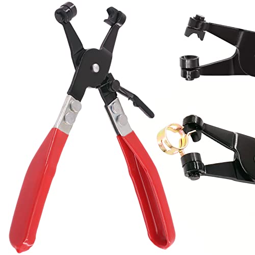 Swpeet 1 alicat giratorios de abrazadera de manguera de banda plana, alicates de bloqueo de tubería de agua para coche, perfectos para instalaciones de mangueras