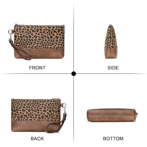 Image of CLUCI Wristlet Wallet for Women Large Capacity Leather Clutch Purse Slim Ladies Travel Credit Card Holder Phone Organizer